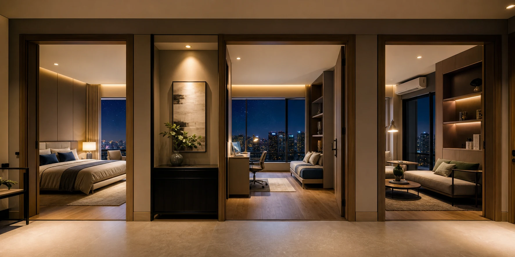 Original creative visual of a flexible three-zone home